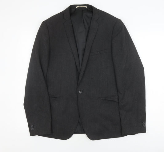 Moss London Black Slim Fit Men's Blazer 40 Regular Formal