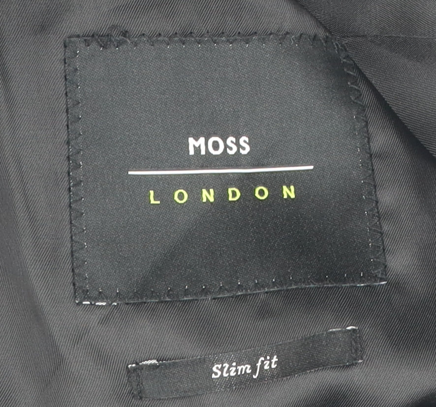 Moss London Black Slim Fit Men's Blazer 40 Regular Formal