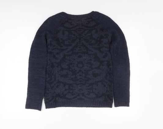 FatFace Women's Navy Acrylic Cable-Knit Pullover Jumper
