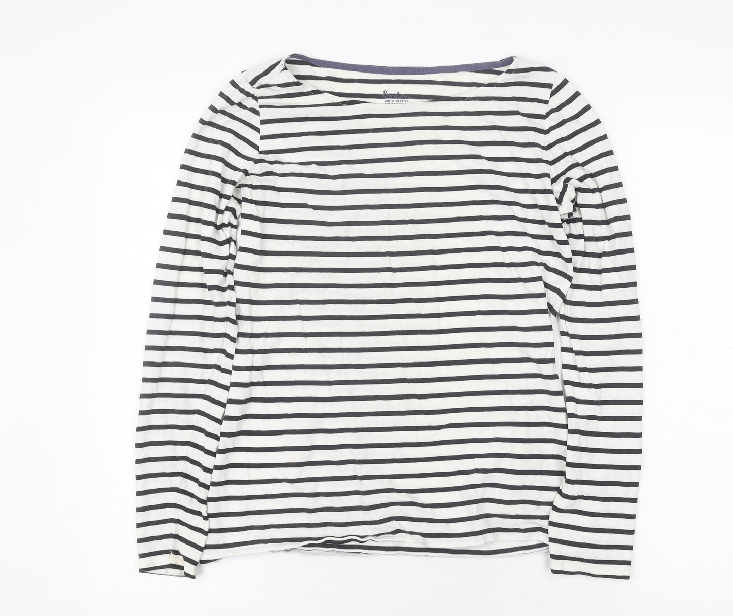 Boden Women's Black Striped Jersey T-Shirt