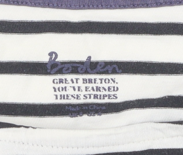 Boden Women's Black Striped Jersey T-Shirt