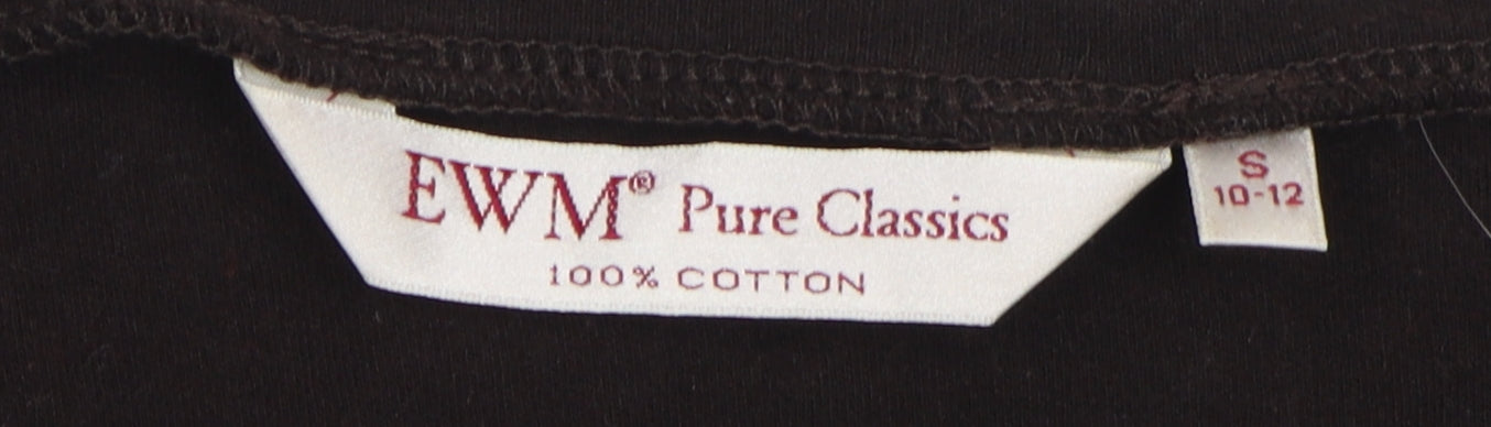EWM Pure Classics Black V-Neck Long Sleeve Top S