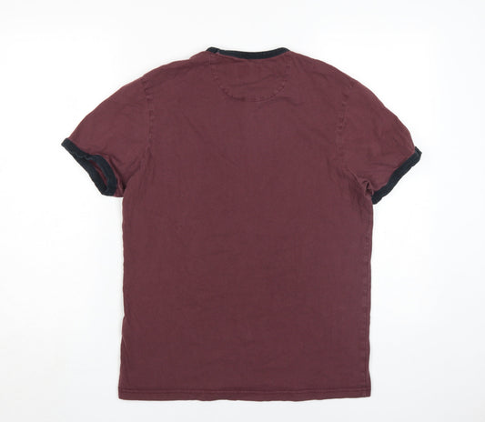 Farah Men's Red Crew Neck Short Sleeve T-Shirt