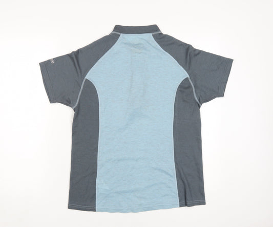 Berghaus Unisex Blue Polo Activewear Top, Size 12, 1/4 Zip