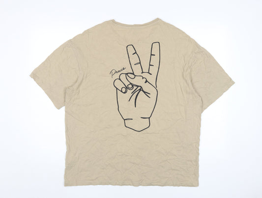 Jack & Jones Men's Beige L Graphic Tee