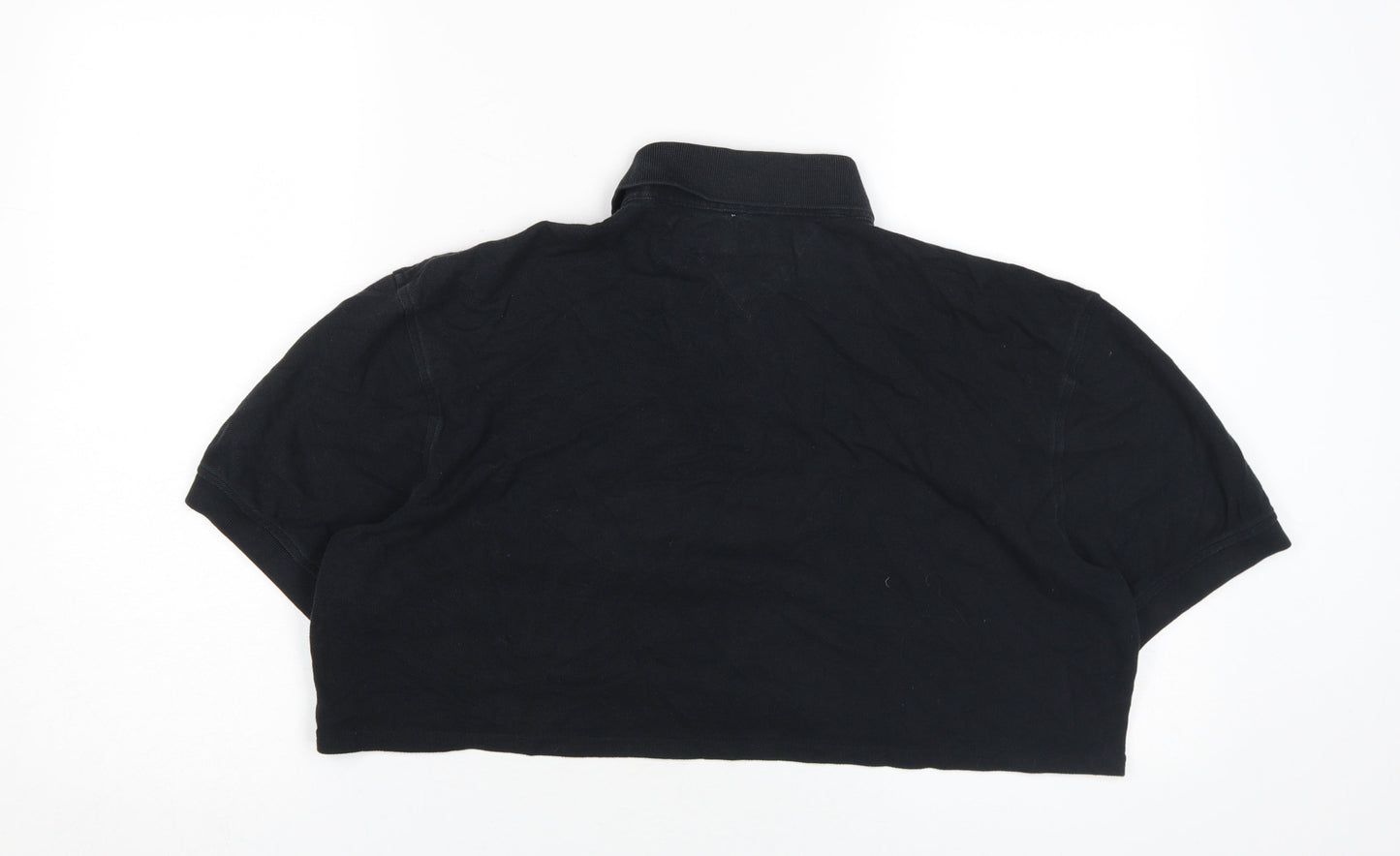 Tommy Hilfiger Black Crop Polo XL Unisex Classic
