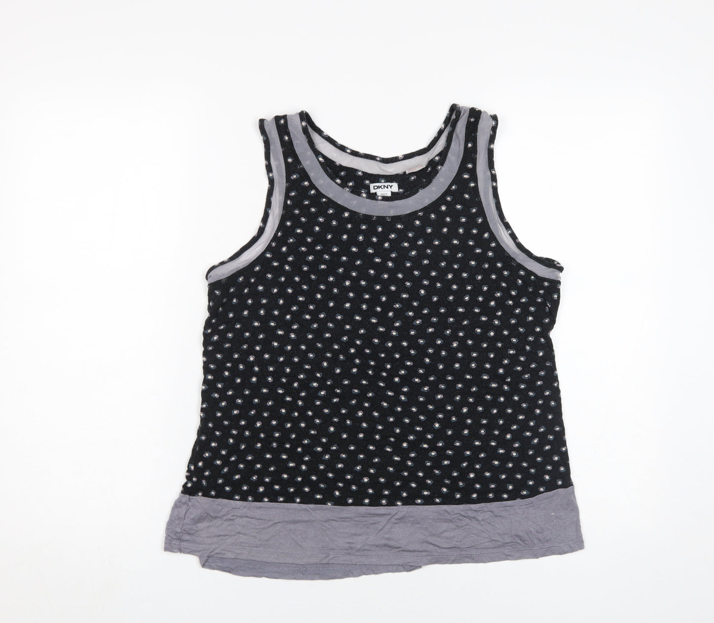 DKNY Women's Black Polka Dot Tank Top, Medium
