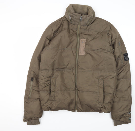 Firetrap Men's Brown M Puffer Jacket, Winter Warmth