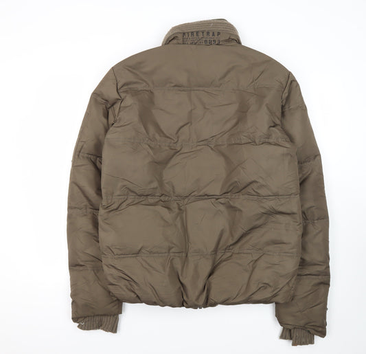 Firetrap Men's Brown M Puffer Jacket, Winter Warmth