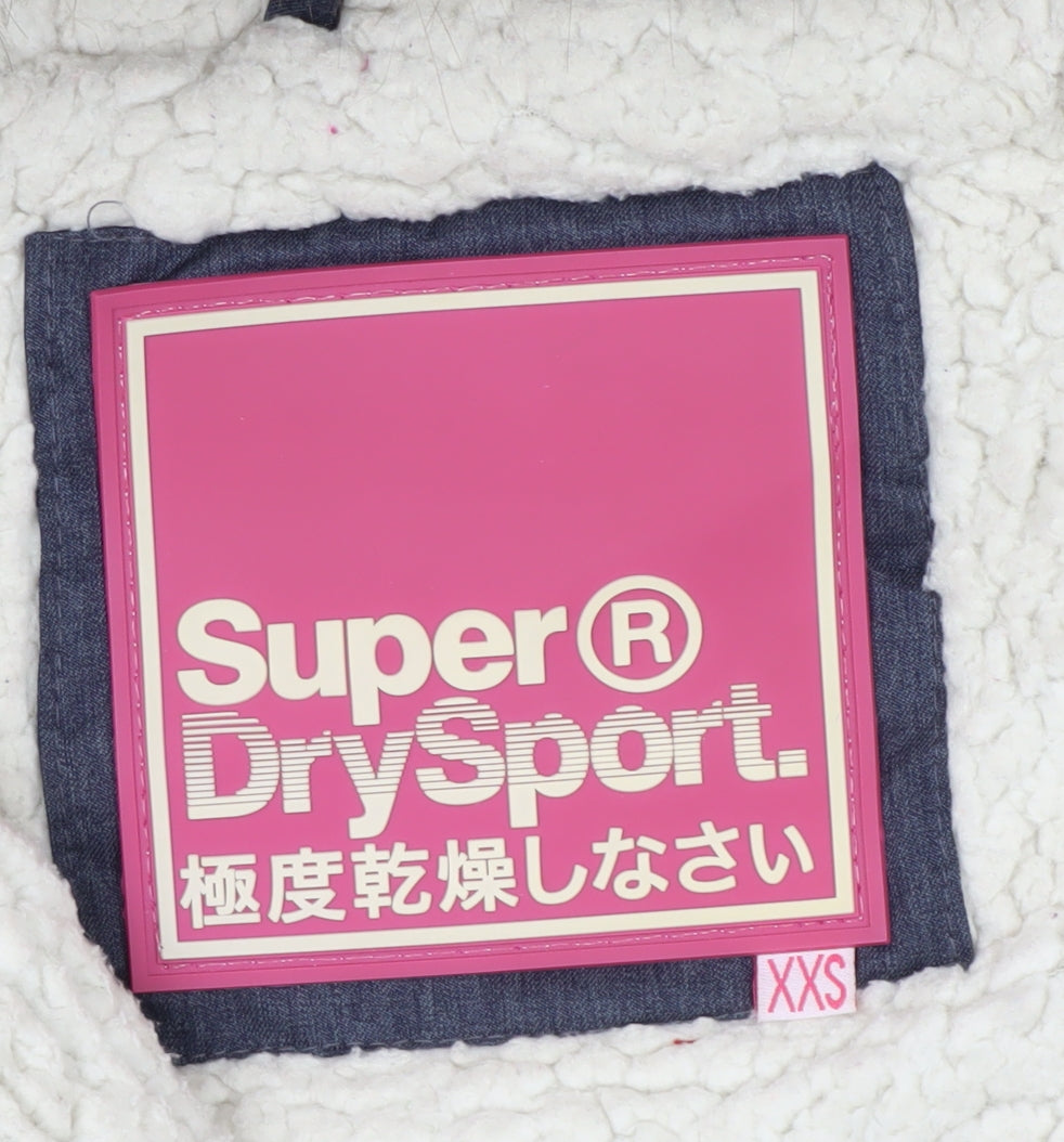 Superdry Women's Black 2XS Puffer Jacket, Fur Hood