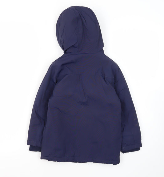 Lyle & Scott Boys Blue Hooded Mid-Length Jacket 3-4 Years