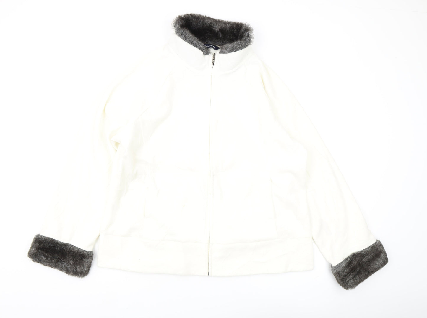 Peter Storm Women's White Fur Trim Hoodie Size 20