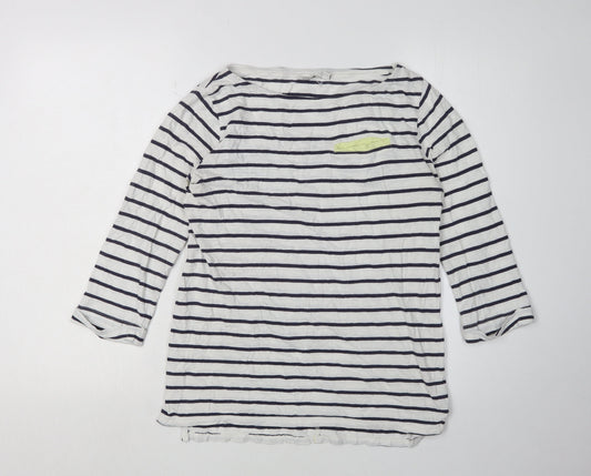 Womens UK Size 10 FatFace Ivory Cotton T-Shirt