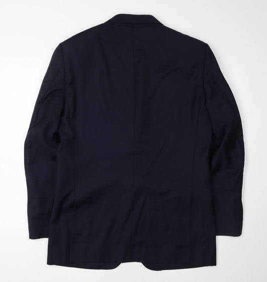 T.M. Lewin Men's Blue Wool Blazer, Size 40R, Formal