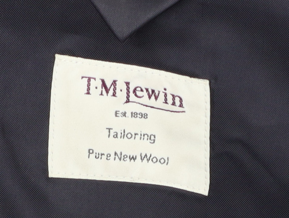 T.M. Lewin Men's Blue Wool Blazer, Size 40R, Formal