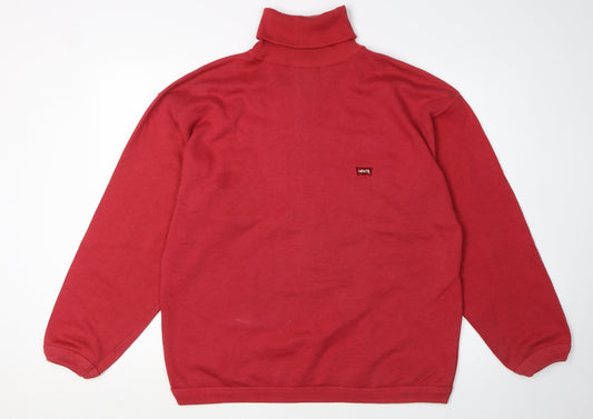 Levi's Men's Red Roll Neck Pullover Sweatshirt L