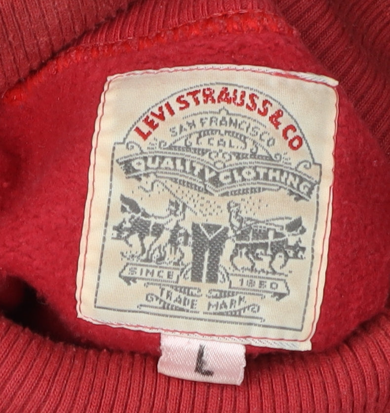 Levi's Men's Red Roll Neck Pullover Sweatshirt L