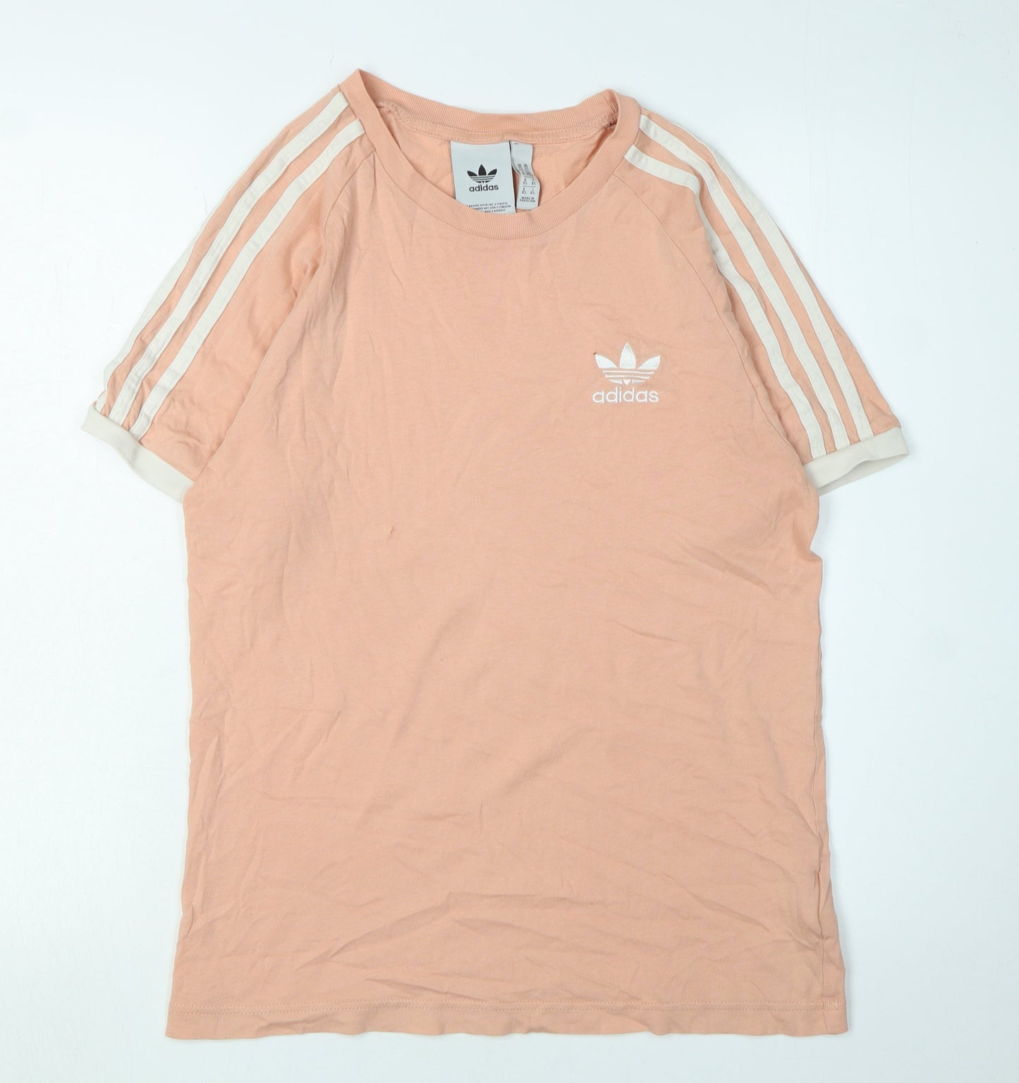 Adidas Women's Pink Cotton T-Shirt XS Raglan Sleeve