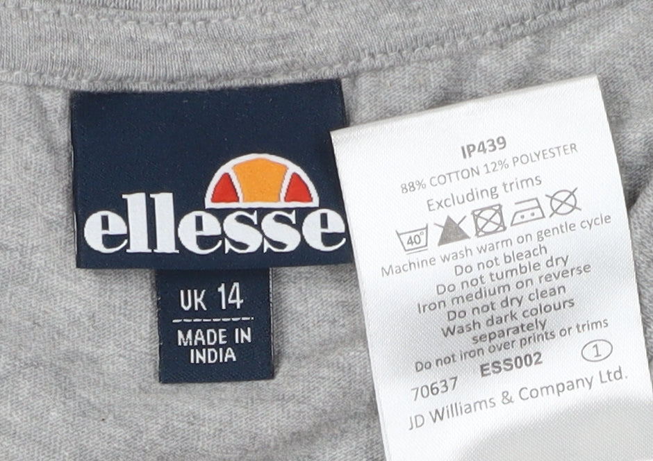 Ellesse Grey Women's Regular Fit Basic T-Shirt