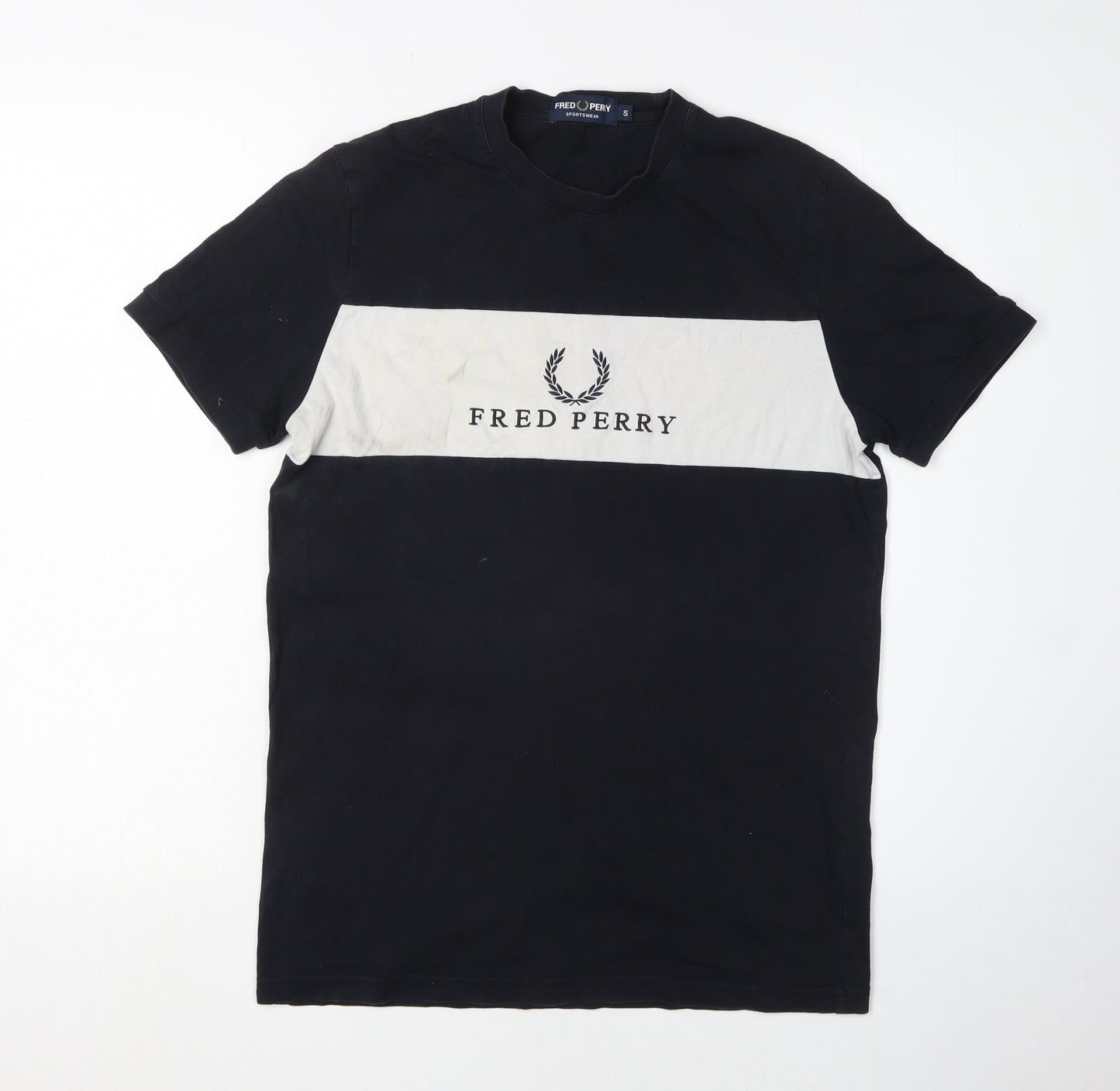 Fred Perry Men's Black Colourblock T-Shirt, Size S