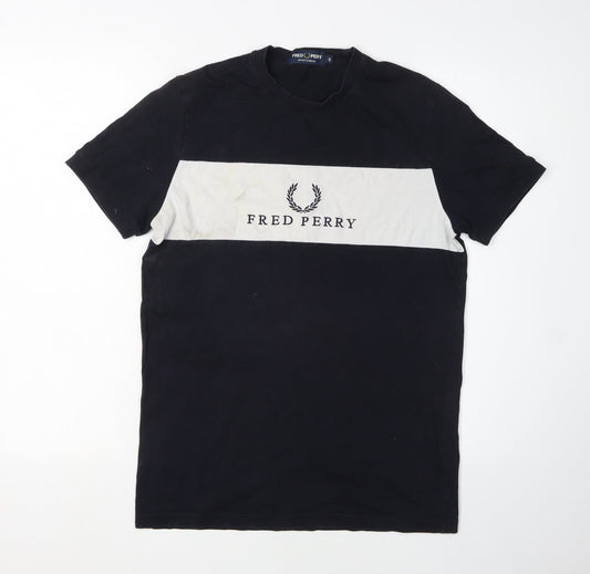 Fred Perry Men's Black Colourblock T-Shirt, Size S