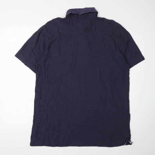 Tommy Hilfiger Men's Blue Cotton Polo Shirt L