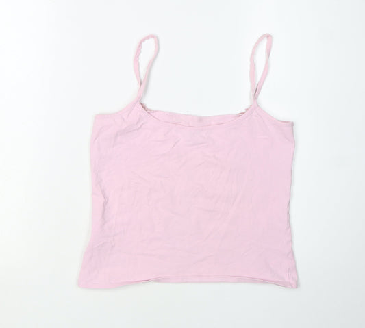 Womens UK Size 12 Lakeland Pink Cotton Blend Tank