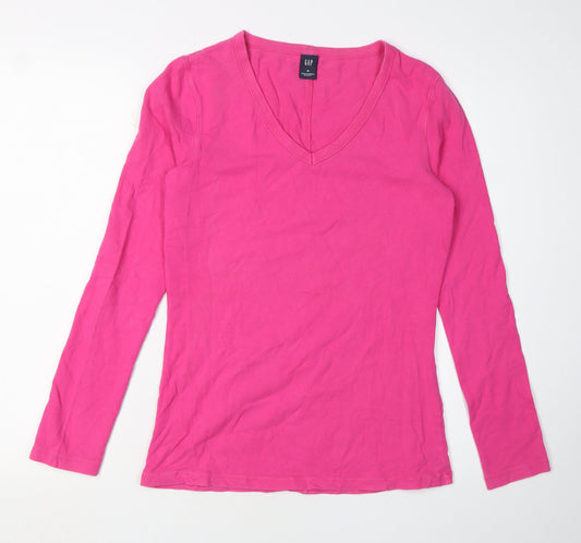 Gap Women’s Pink M Long Sleeve V-Neck T-Shirt