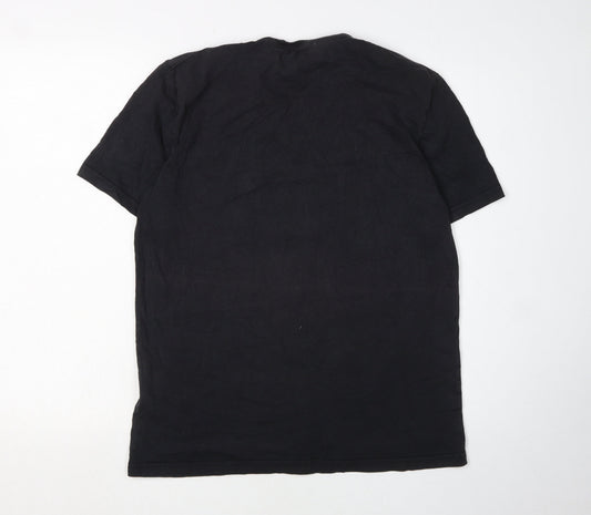 mytees Men's Black Graphic Print Cotton T-Shirt M