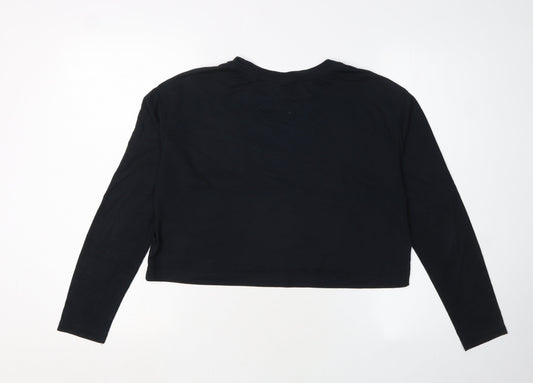Nike Women's Black Cropped T-Shirt M Long Sleeve