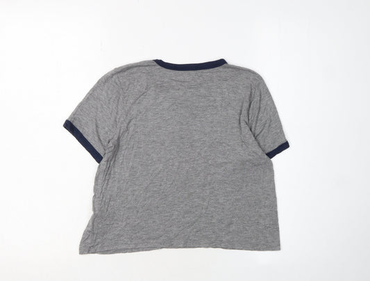 Womens UK Size XS Hollister Grey Viscose Blend T-Shirt