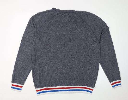 Hollister Men's Grey Pullover Sweatshirt M USA Logo