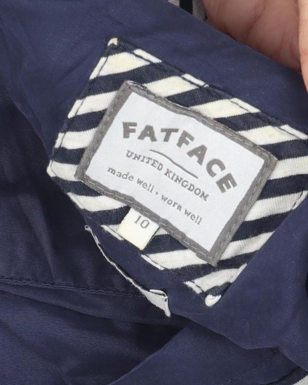 FatFace Women’s Blue Parka Jacket Size 10 with Hood