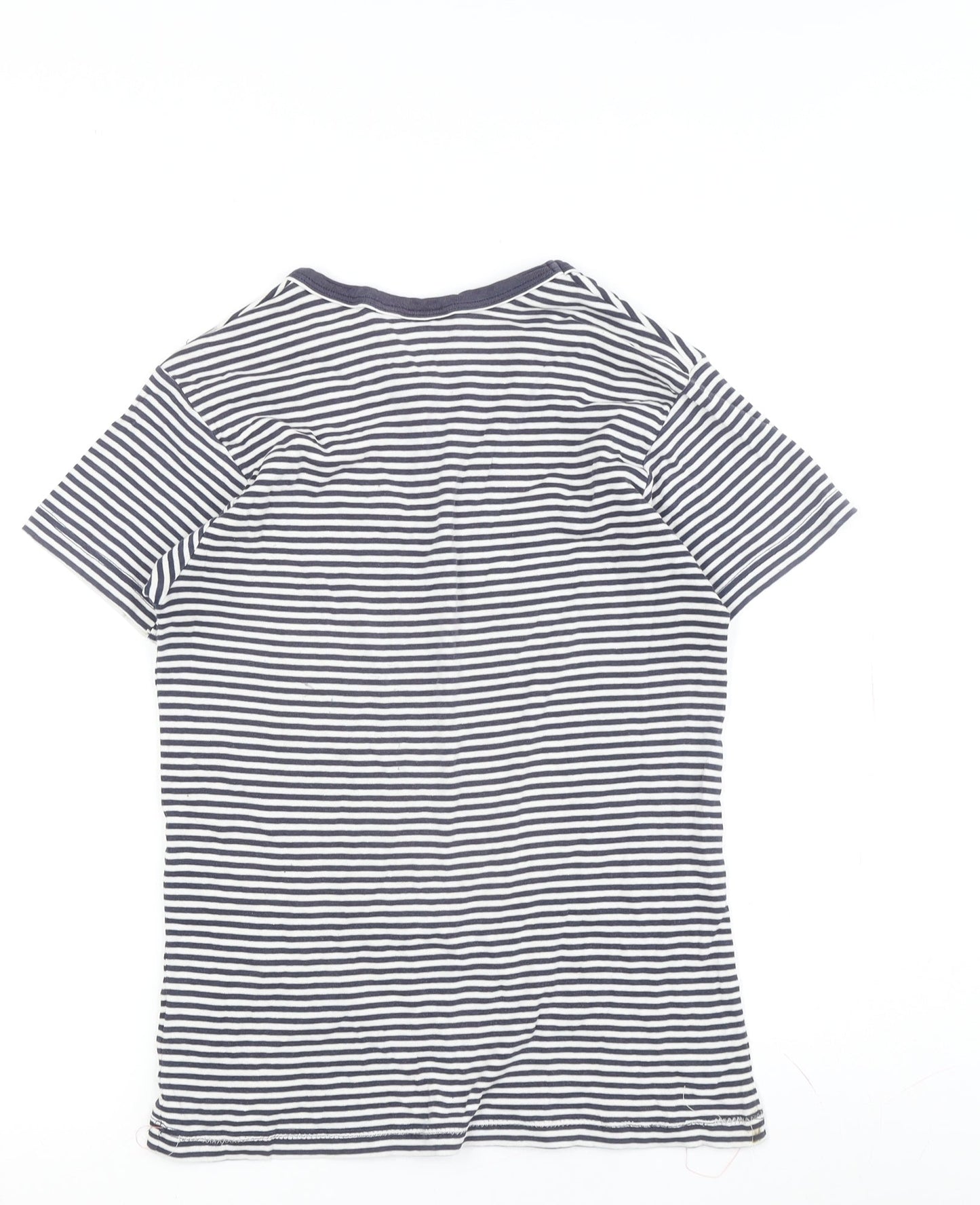 Racing Green Women's Blue Striped Jersey Crew Neck T-Shirt
