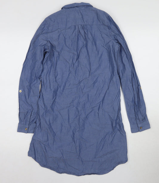 L.O.G.G. Girls Blue Midi Shirt Dress Cotton 12-13Y Casual