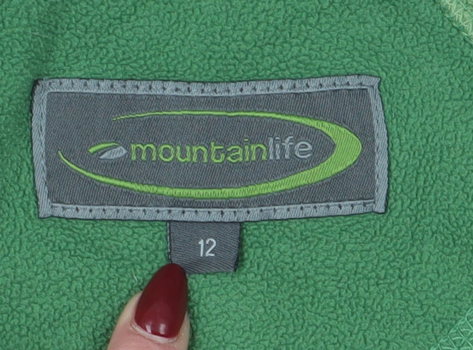 Mountain Life Women's Green 1/4 Zip Fleece Sweatshirt Size 12