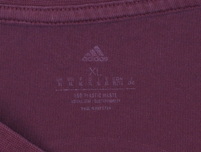 Adidas Men's Red XL Recycled Cotton T-Shirt