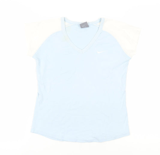 Nike Women's Blue V-Neck T-Shirt M