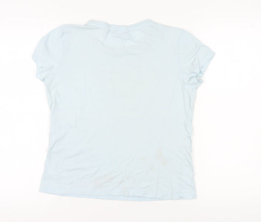 GANT Women's Blue T-Shirt L Short Sleeve Cotton