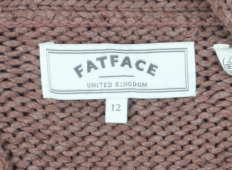 FatFace Women's Brown Cardigan, Size 12, Acrylic Knit