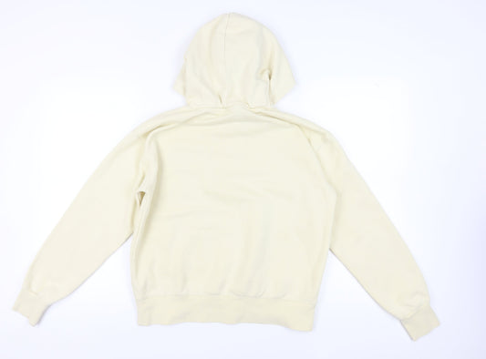 Champion Women's Beige Hoodie Large Cotton Relaxed