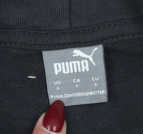Puma Unisex Black Hoodie Cotton Pullover S Size