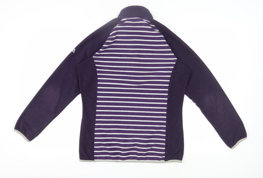 Craghoppers Women's Purple Striped 1/4 Zip Pullover UK 12