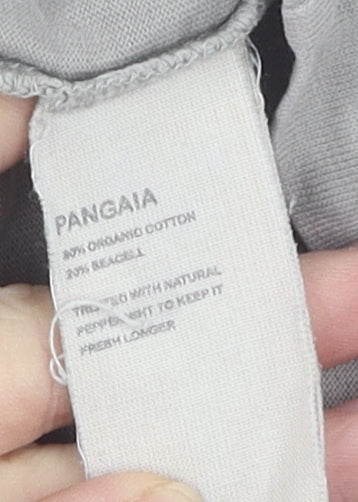 PANGAIA Grey Cropped Long Sleeve T-Shirt XL