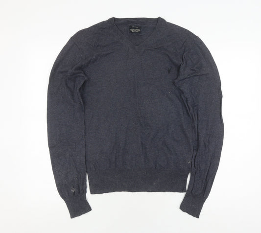 AllSaints Men's Grey V-Neck Pullover Jumper - Size S