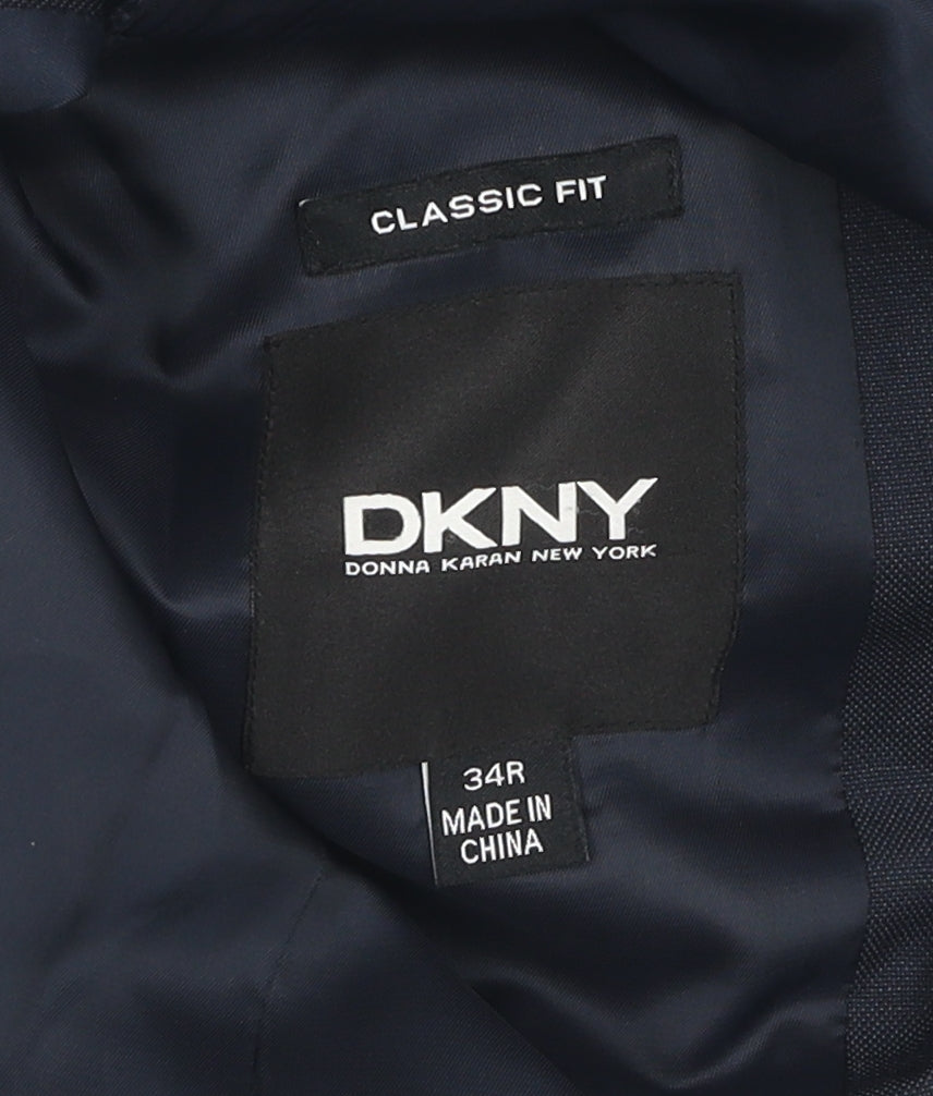 DKNY Men's Blue Classic Fit Suit Jacket 34 Regular