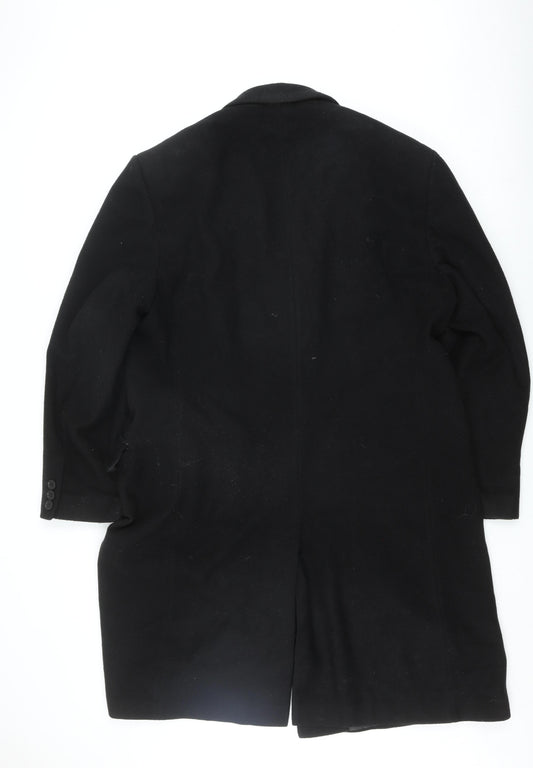 Karl Jackson Men's Black Regular Fit Wool Coat