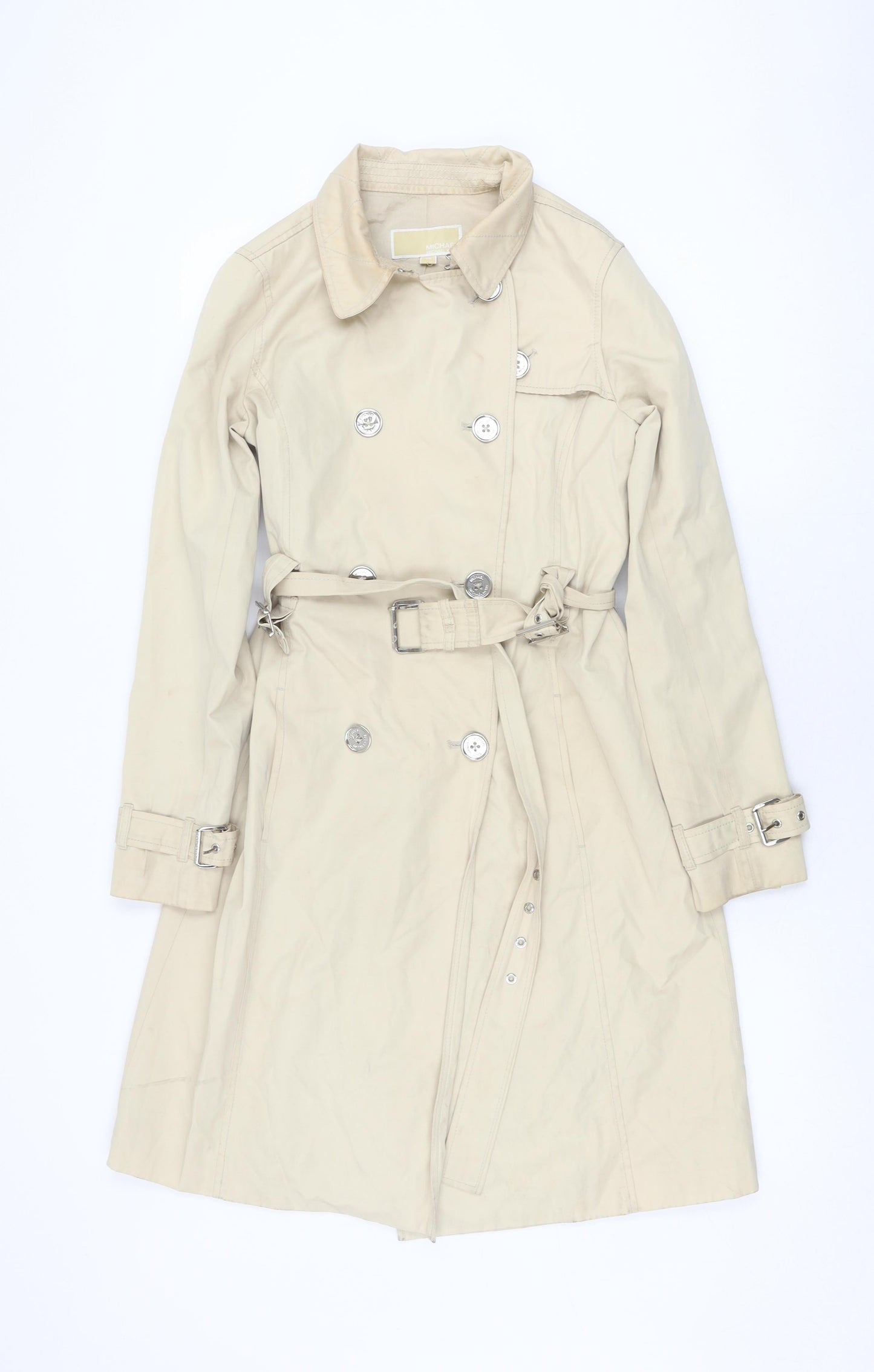 Michael Kors Women's Beige XS Trench Coat, Belted Classic