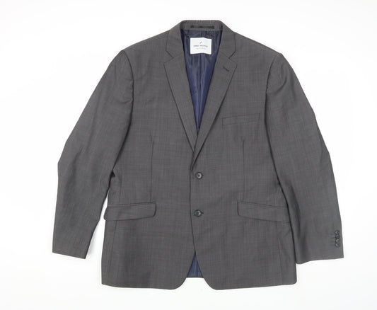 Mens 42 Chest Regular Daniel Hechter Grey Two-Button Blazer