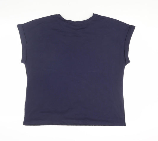 Womens UK Size 14 Lakeland Blue Polyester Blend T-Shirt